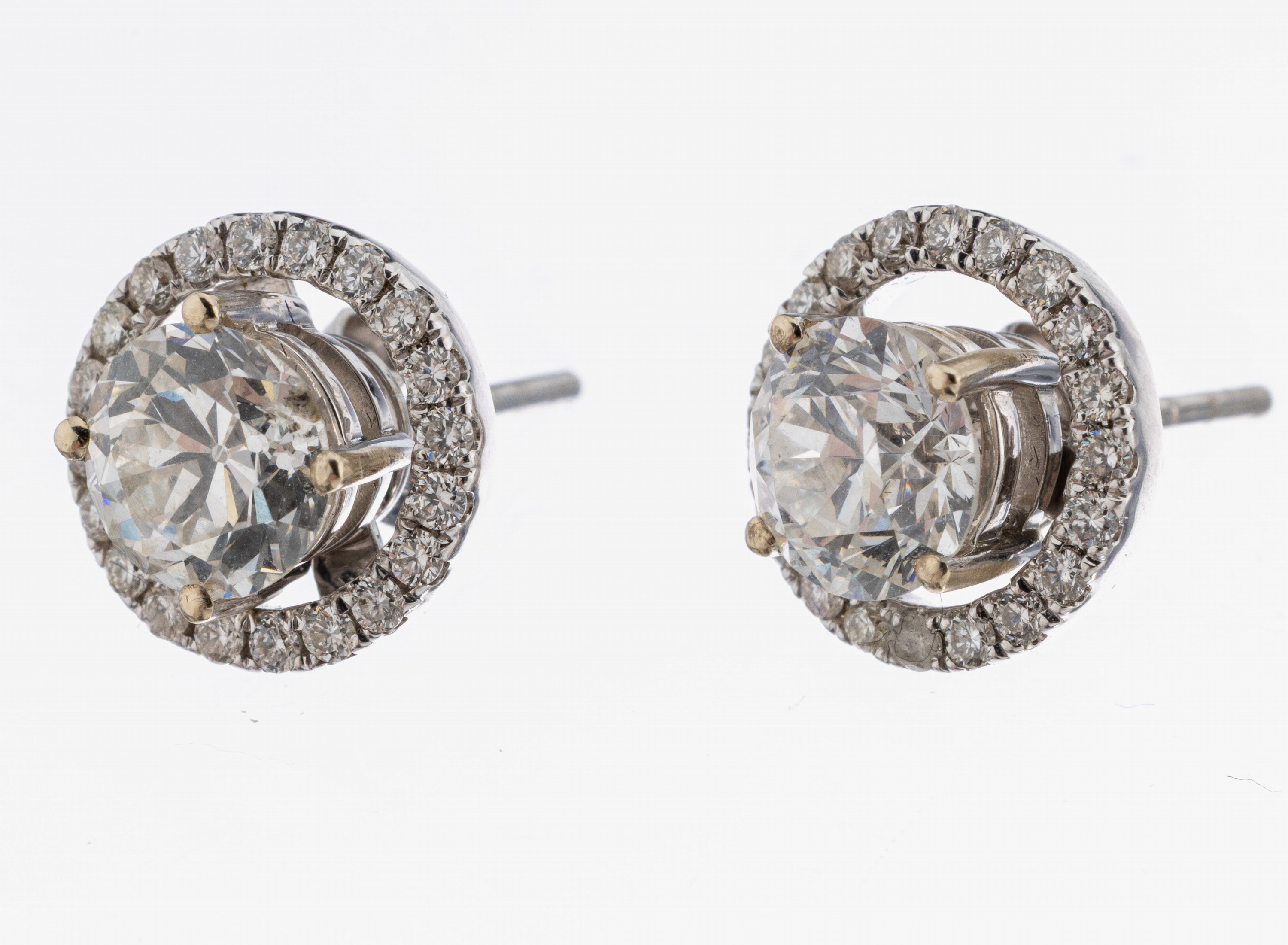 Image 27109862 - Paar 18 kt Gold Diamant-Ohrstecker, WG 750/000, 2 Altschliffdiamanten zus. ca. 1.75 ct ...
