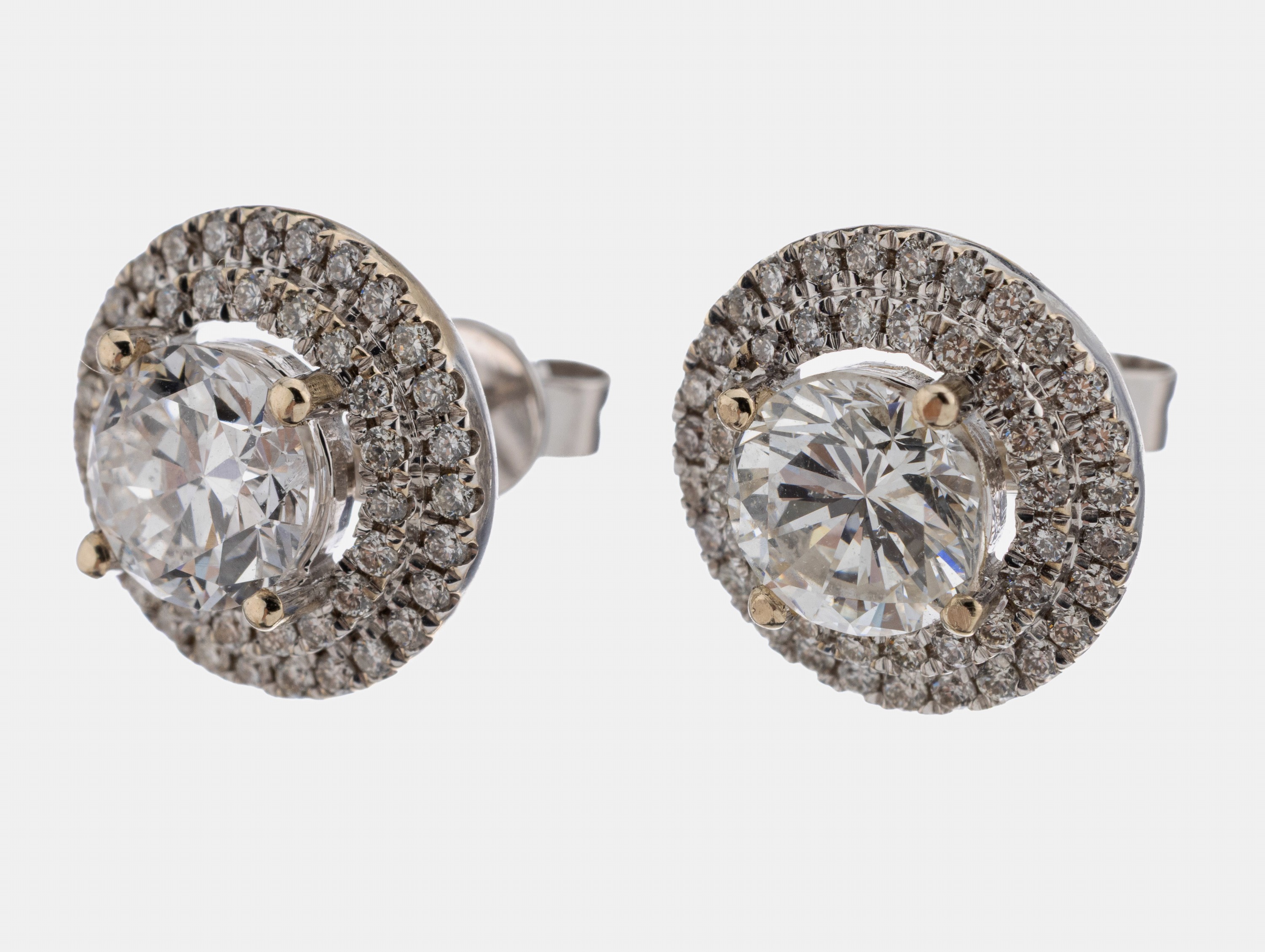 Image 27109864 - Paar 18 kt Gold Brillant-Ohrstecker, WG 750/000, 2 Brillanten zus. ca. 1.85 ct Weiß/ ...