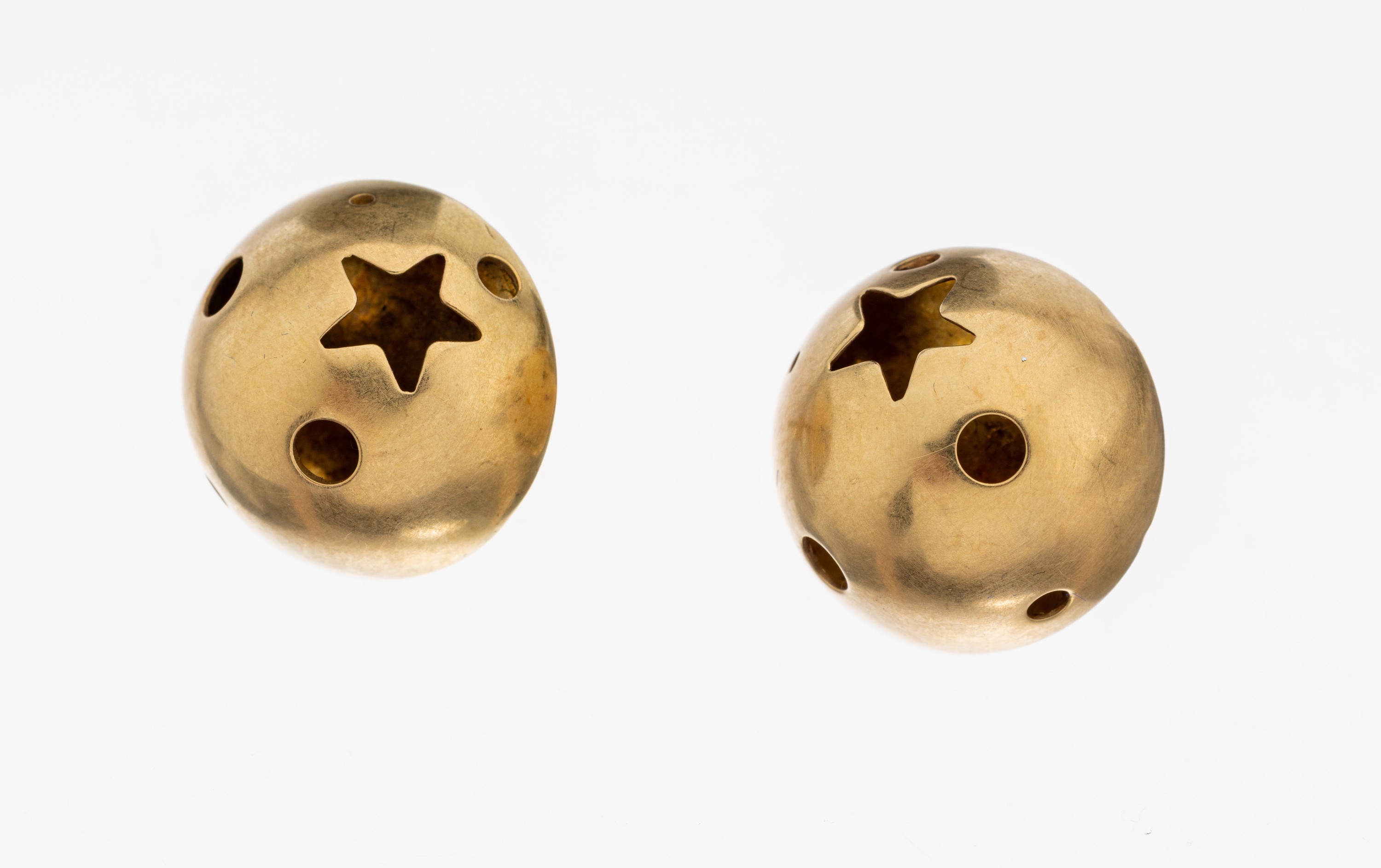 Image 27109897 - Pair of 18 kt gold earrings , YG 750/000, round, pierced, approx. 4.8 g