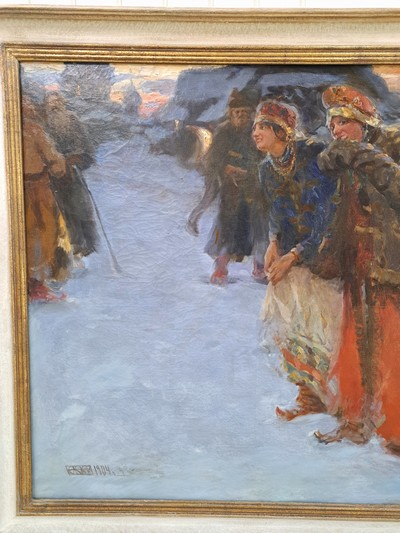27109881c - Zuschreibung: Abram Efimovich Archipov, 1862-1930 Moskau, Paar ausgelassene Frauen in ...