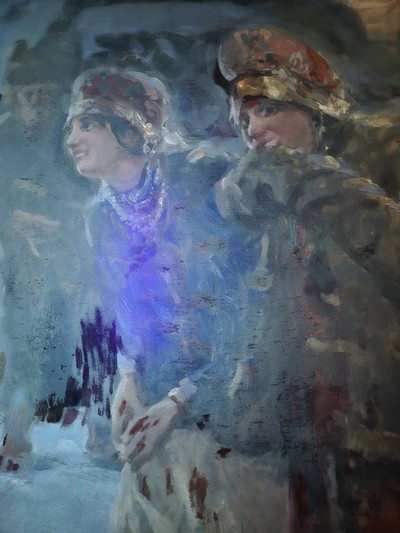 27109881n - Zuschreibung: Abram Efimovich Archipov, 1862-1930 Moskau, Paar ausgelassene Frauen in ...