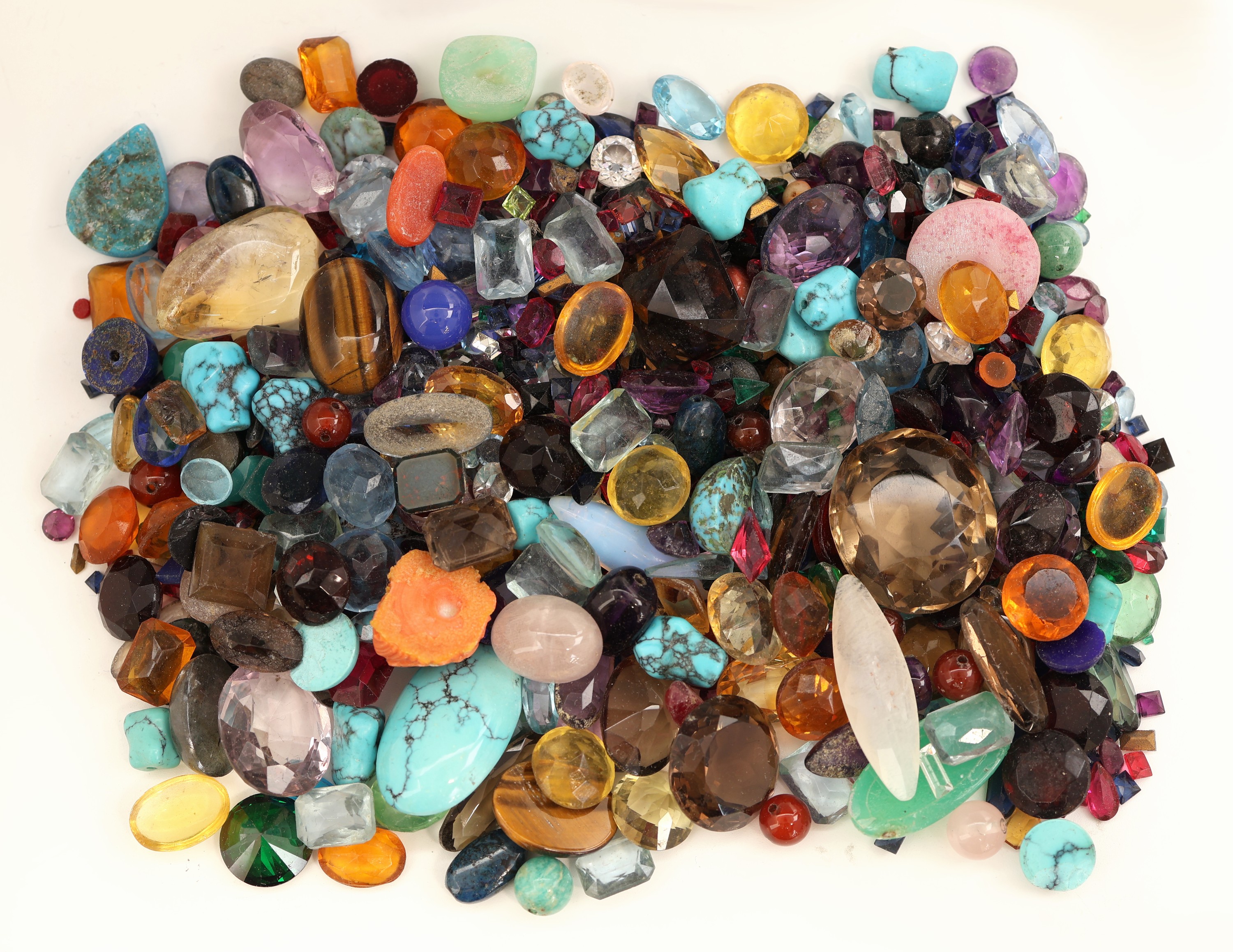 Image 27110040 - Lot lose Farbsteine, zus. ca. 1584 ct, u.a. Amethyste, Citrine, Granate, Topase, ...