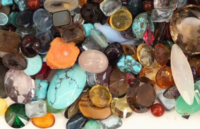 27110040b - Lot lose Farbsteine, zus. ca. 1584 ct, u.a. Amethyste, Citrine, Granate, Topase, ...