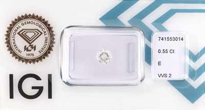 Image Loser Brillant, 0.55 ct hochfeines Weiß(E)/vvs2, eingeschweißt, IGI-Expertise anbei ...