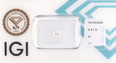 Image Loser Brillant, 0.41 ct Weiß(H)/p1, eingeschweißt, IGI-Expertise anbei Schätzpreis: ...