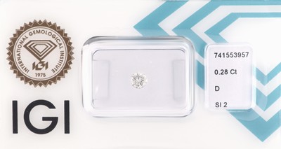 Image Loser Brillant, 0.28 ct hochfeines Weiß (D)/si2, eingeschweißt, IGI-Expertise anbei