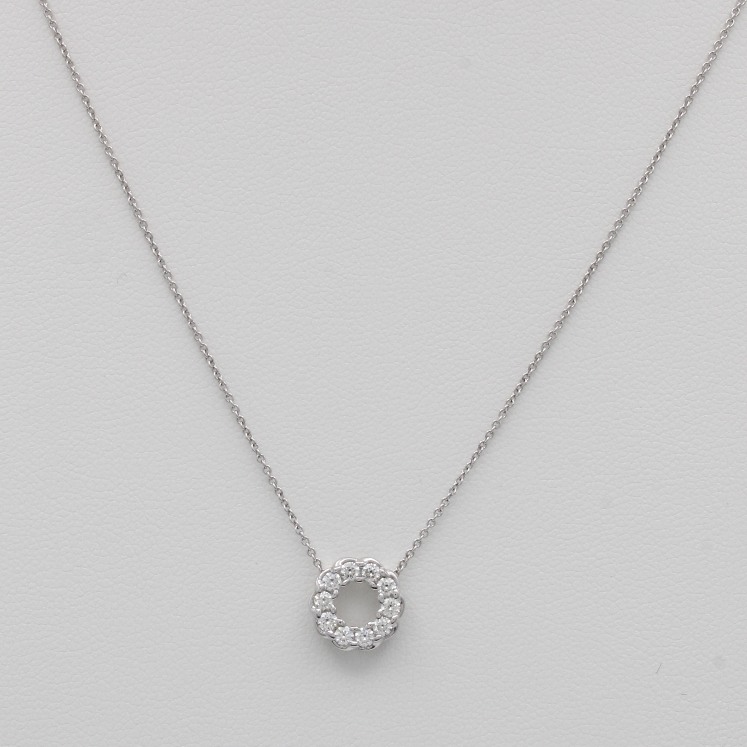 Image 27110174 - Anhänger mit Brillanten an Kette, WG 585/000, Brill. zus. ca. 0.30 ct get.Weiß/lu- ...