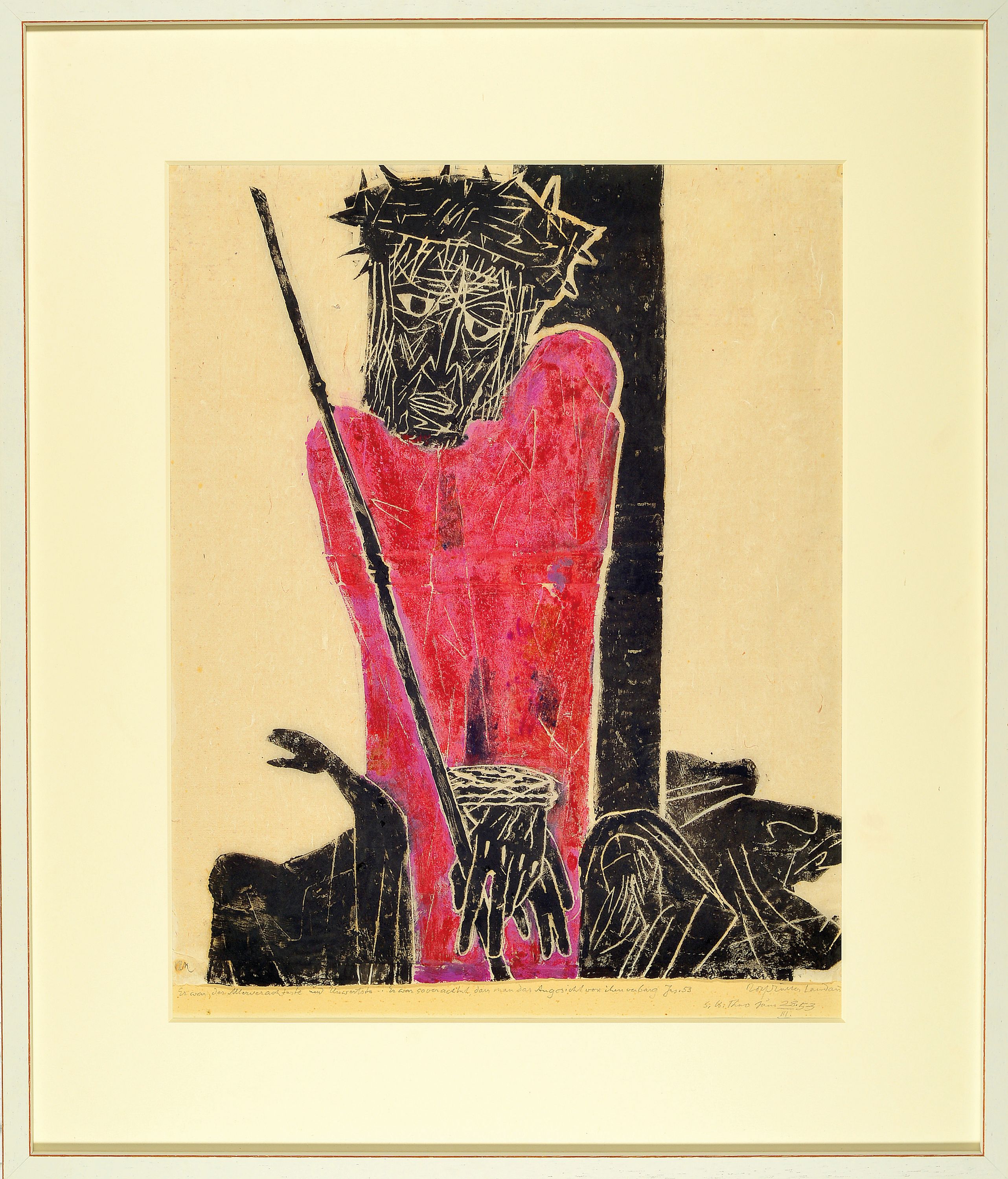 Image 27110232 - Rolf Müller-Landau, 1903-1956 Bad Bergzabern, der gegeißelte Christus, Monotypie auf ...