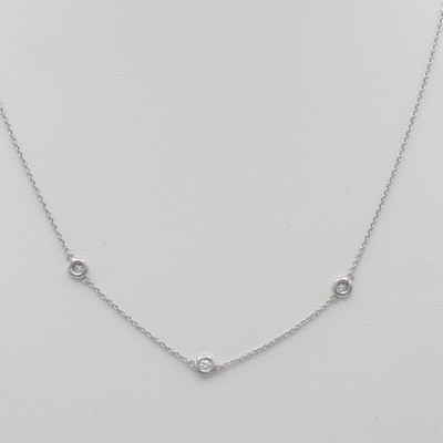 Image Collier mit Brillanten, WG 585/000, 3 Brill. in Zargenfassung zus. ca. 0.15 ctd ...