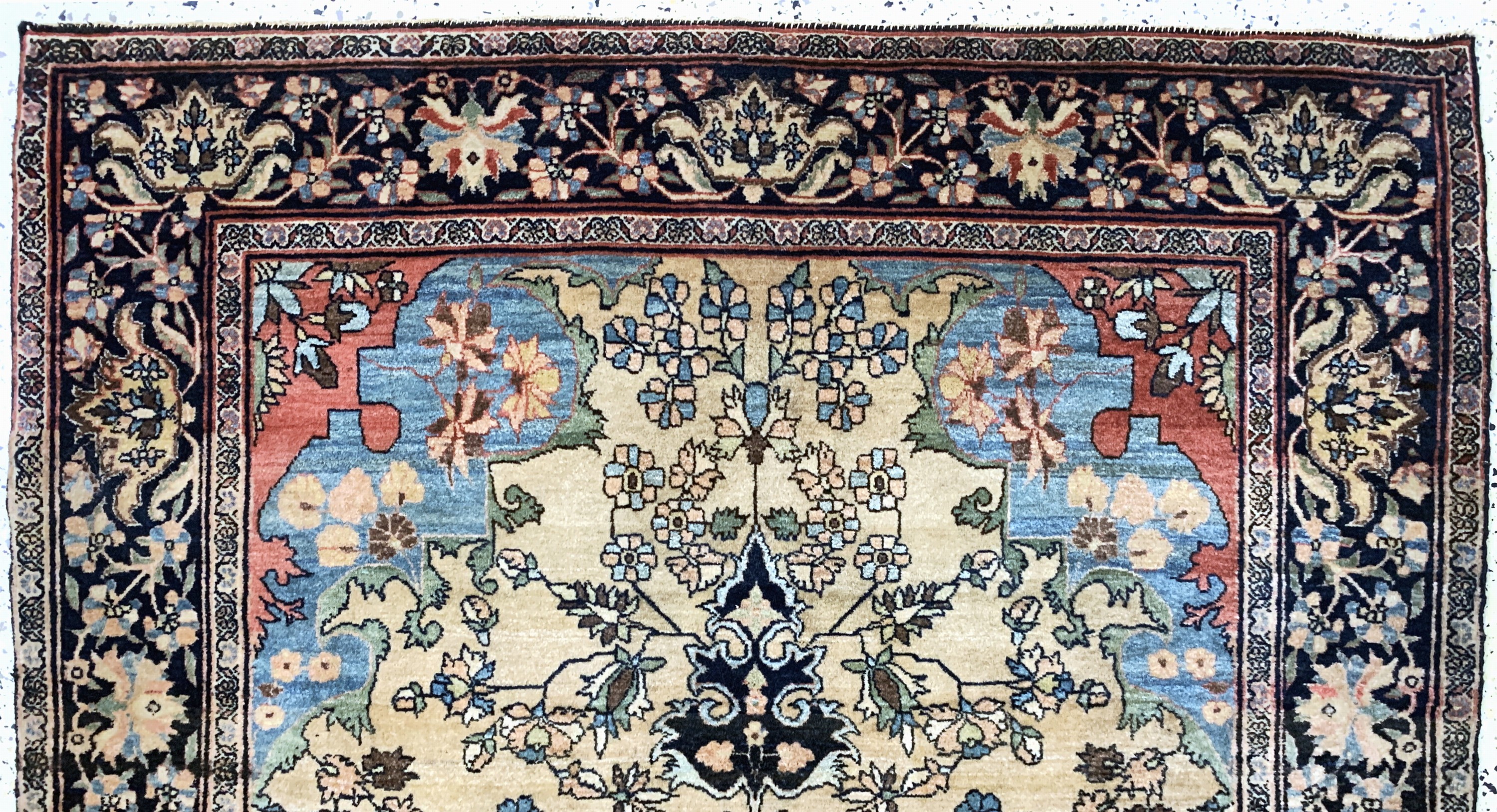 Detail a: Antiker Farahan, Persien, um 1900, Wolle auf Baumwolle, ca. 200 x 122 cm, EHZ: 2(Zwei kleine Risse)