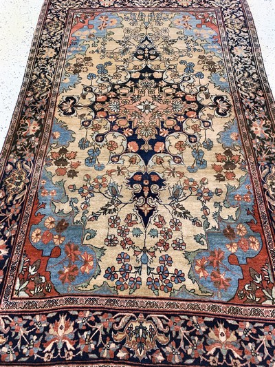 27110309d - Antiker Farahan, Persien, um 1900, Wolle auf Baumwolle, ca. 200 x 122 cm, EHZ: 2(Zwei ...