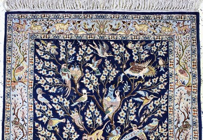 27110311a - Esfahan fein, Persien, Mitte 20.Jhd., Korkwolle auf Seide, ca. 121 x 84 cm, EHZ: 1-2 ...