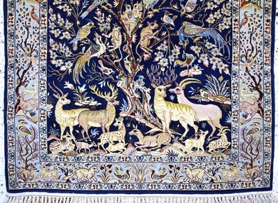 27110311b - Esfahan fein, Persien, Mitte 20.Jhd., Korkwolle auf Seide, ca. 121 x 84 cm, EHZ: 1-2 ...
