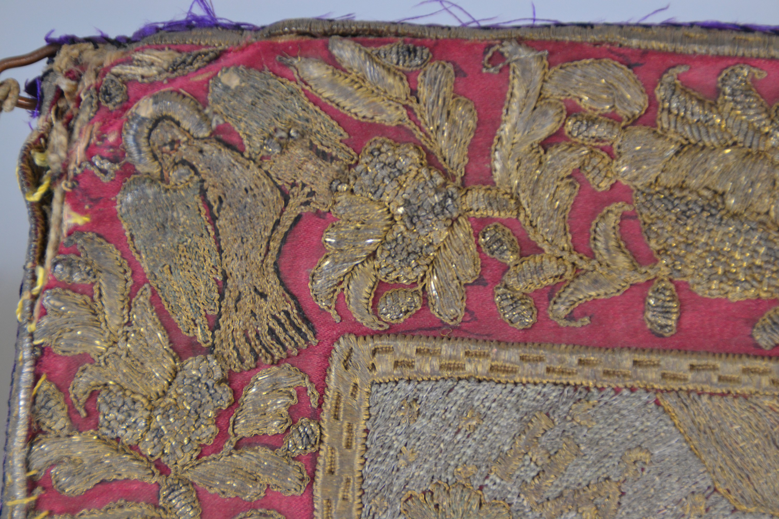 Detail c: Post-byzantinisches Epigonation, Türkei/Griechenland, 18.Jh., in Konstantinopeler Tradition, Darstellung der Himmelfahrt Christi, Ecken mit den vier ...