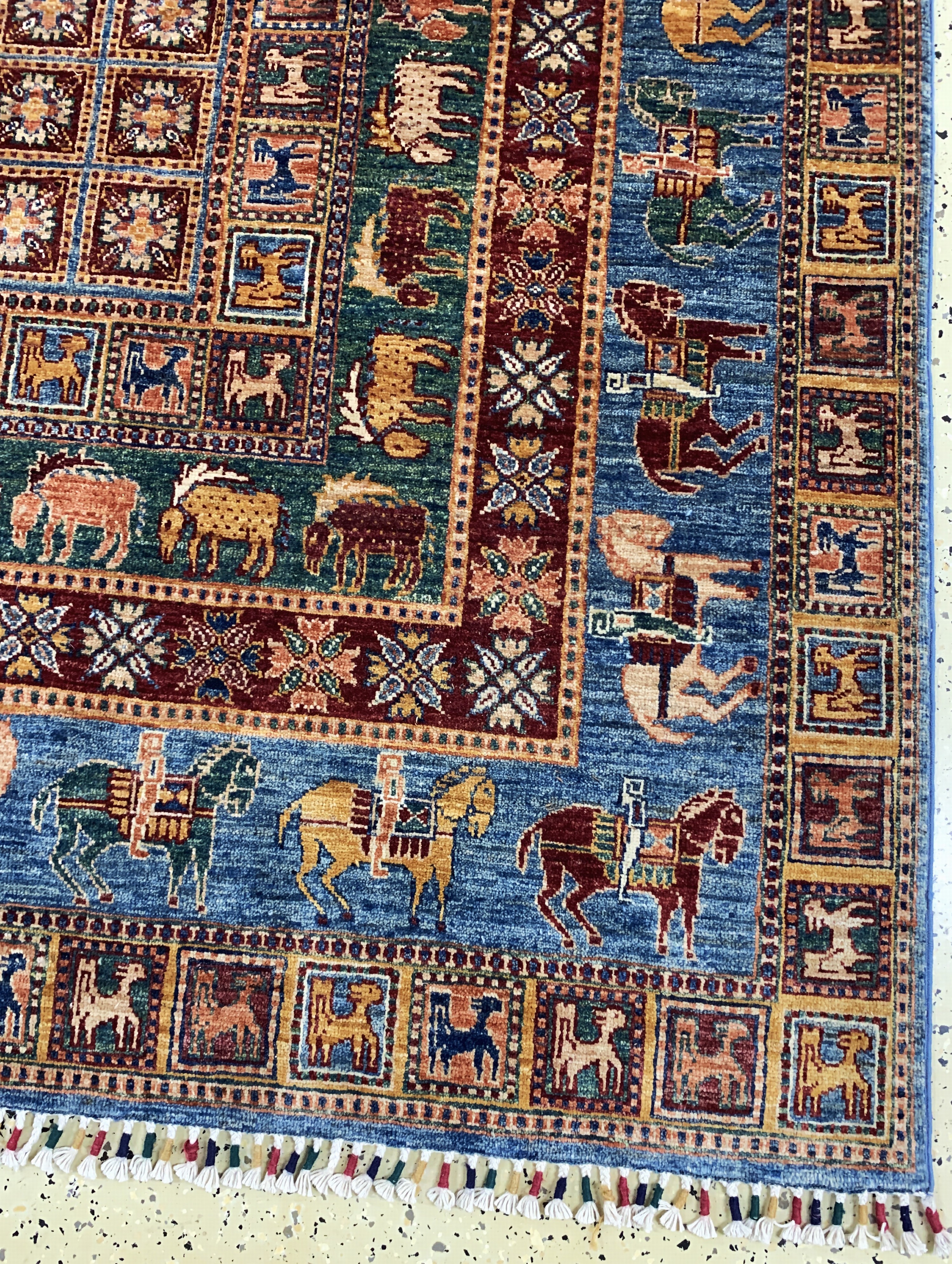 Detail a: Sigler, Pakistan, Ende 20.Jhd, Wolle auf Baumwolle, ca. 310 x 208 cm, EHZ: 1-2