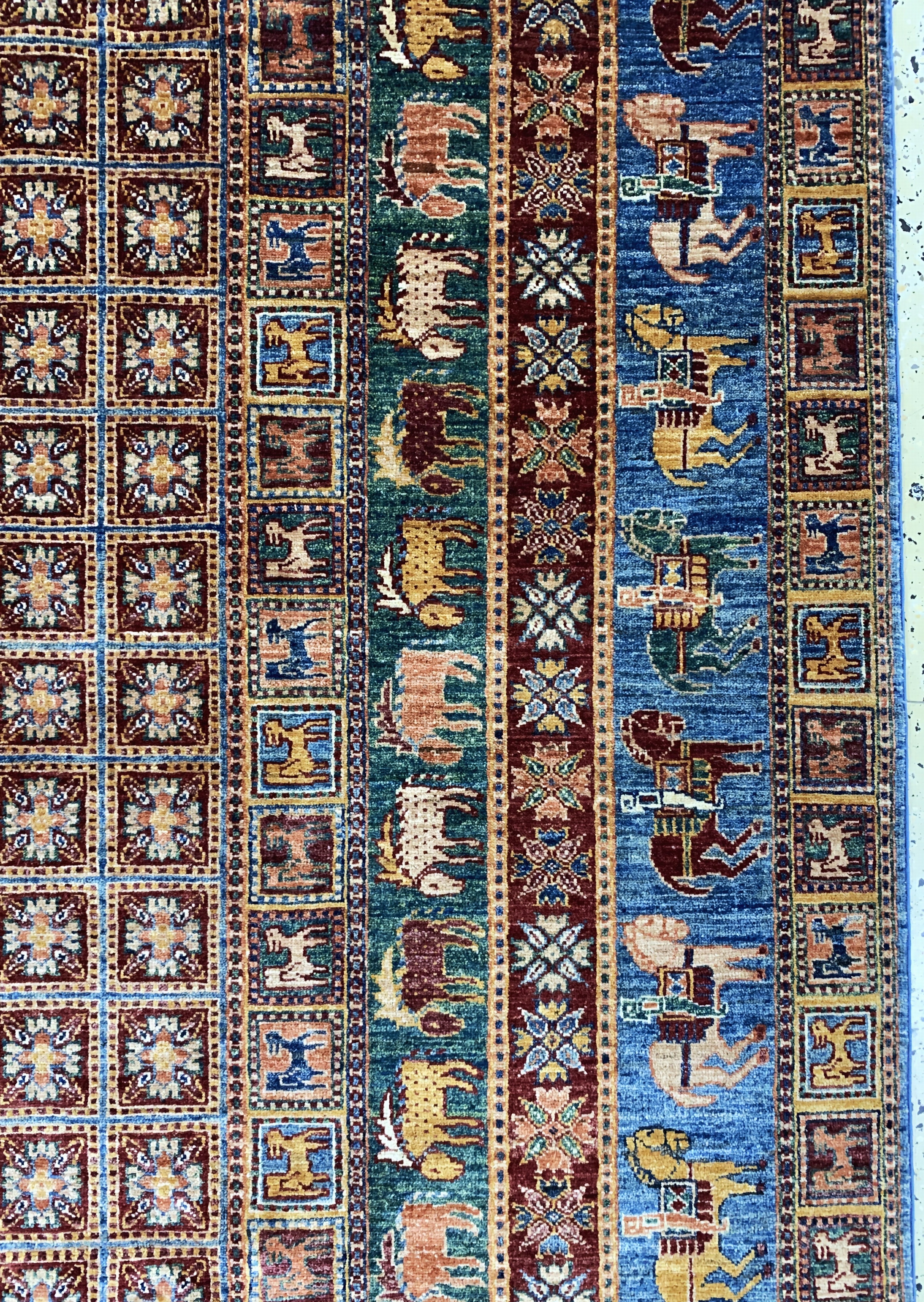 Detail d: Sigler, Pakistan, Ende 20.Jhd, Wolle auf Baumwolle, ca. 310 x 208 cm, EHZ: 1-2