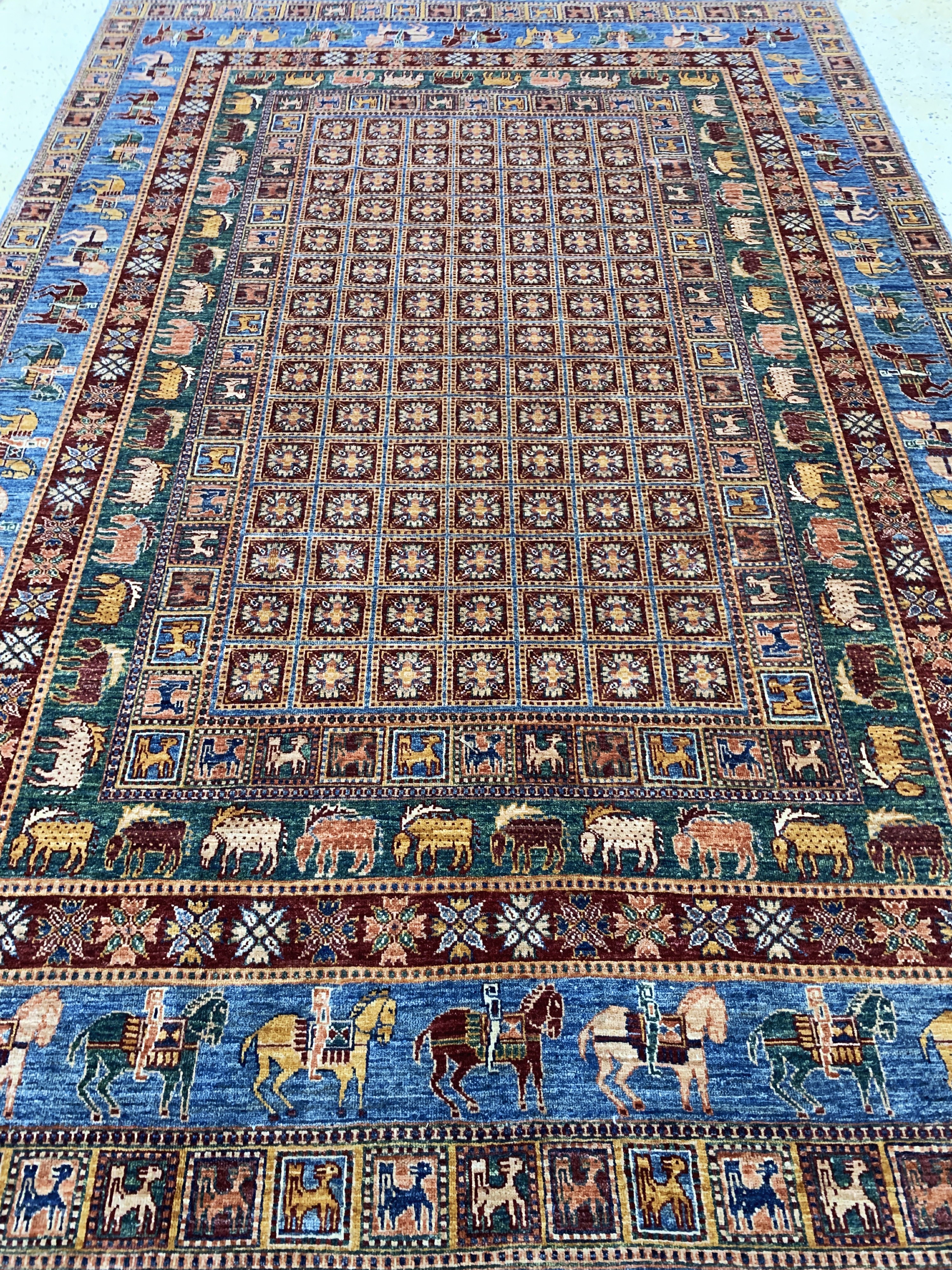 Detail g: Sigler, Pakistan, Ende 20.Jhd, Wolle auf Baumwolle, ca. 310 x 208 cm, EHZ: 1-2