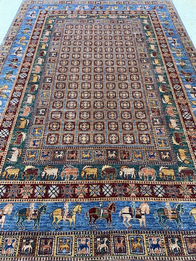 27110440g - Sigler, Pakistan, Ende 20.Jhd, Wolle auf Baumwolle, ca. 310 x 208 cm, EHZ: 1-2 ...