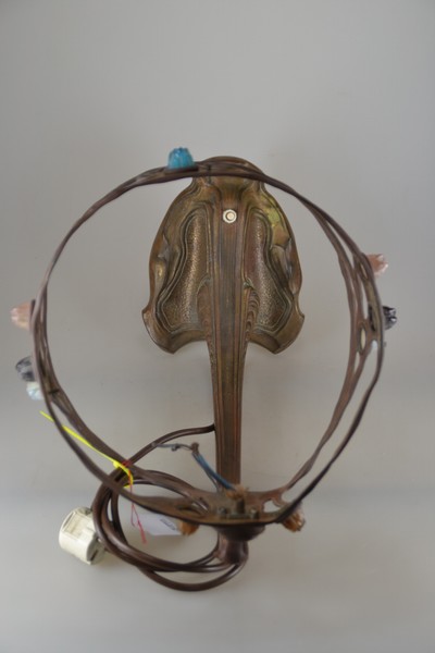27110541g - Lampenfuß im Stil von Friedrich Adler, Jugendstil, Erstes Viertel 20.Jh., Metall ...