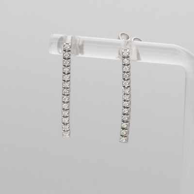 Image Paar Ohrgehänge mit Brillanten, WG 585/000, Brill. in Krappenfassung zus. ca. 0.18 ct ...