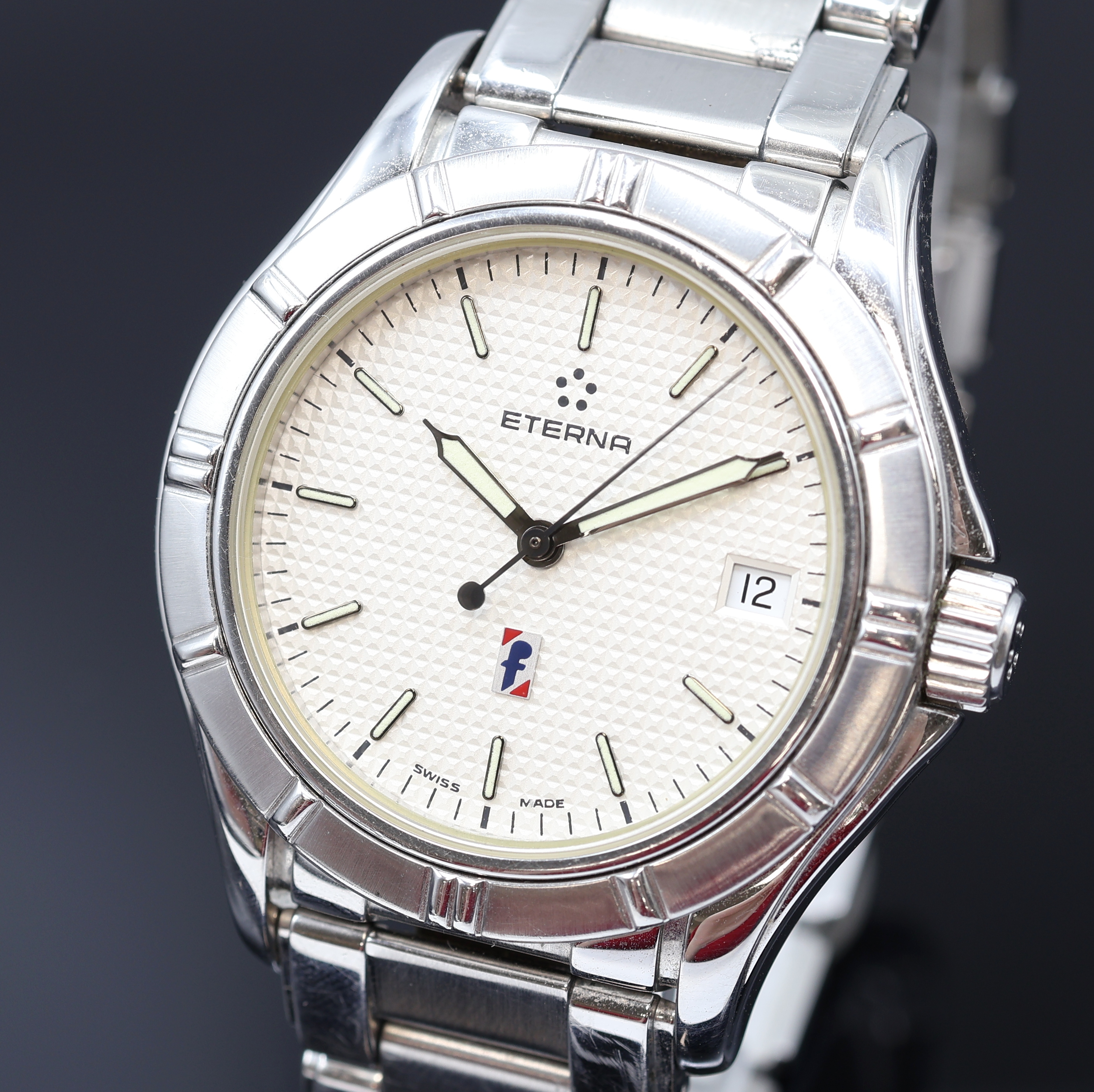 Detail a: ETERNA Pininfarina Armbanduhr Referenz 1406.41, Schweiz um 1995, Automatik, Edelstahlgeh. inkl. orig. Gliederband m. dopp. Faltschl., Boden u. Krone ...