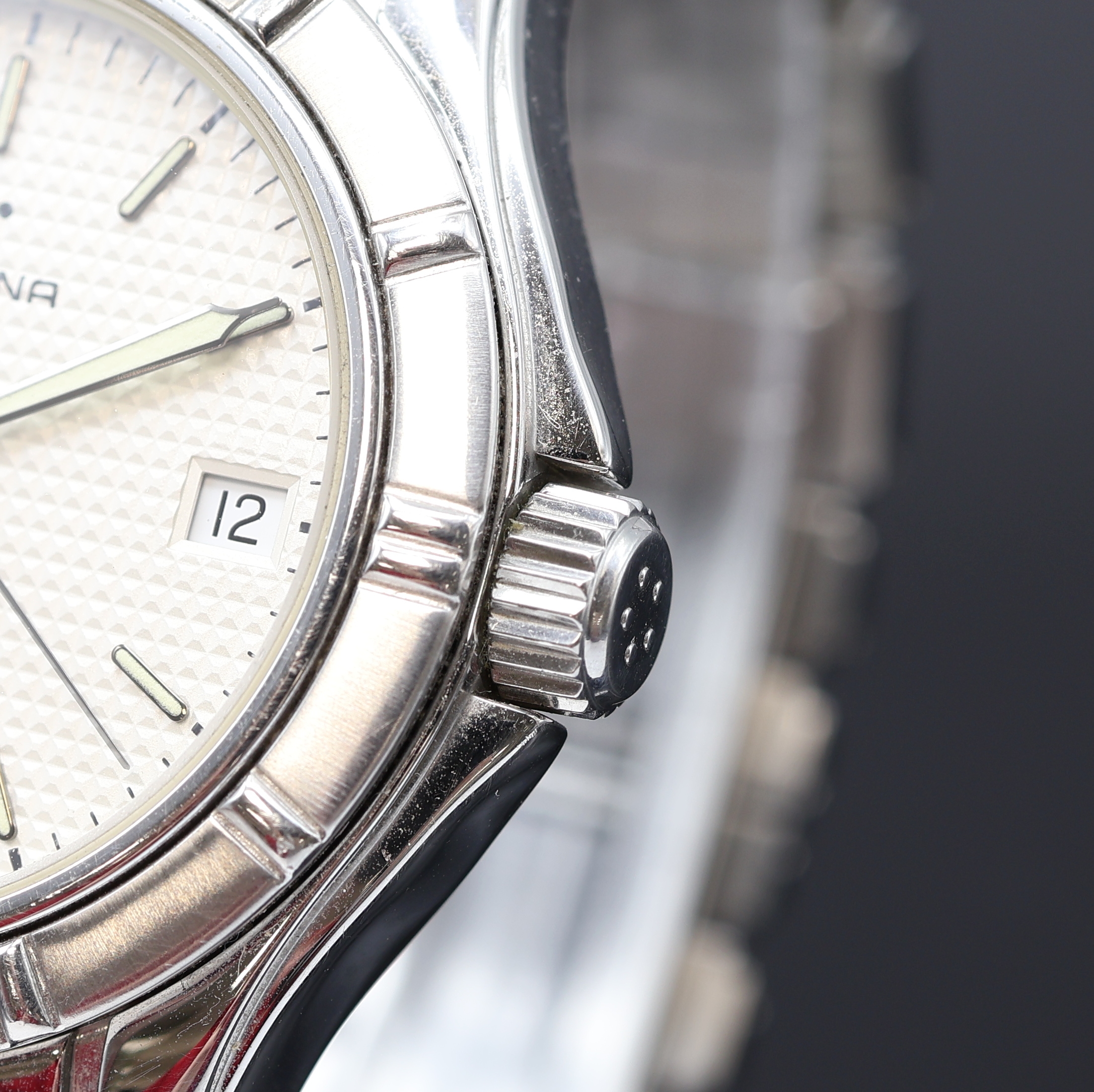 Detail b: ETERNA Pininfarina Armbanduhr Referenz 1406.41, Schweiz um 1995, Automatik, Edelstahlgeh. inkl. orig. Gliederband m. dopp. Faltschl., Boden u. Krone ...