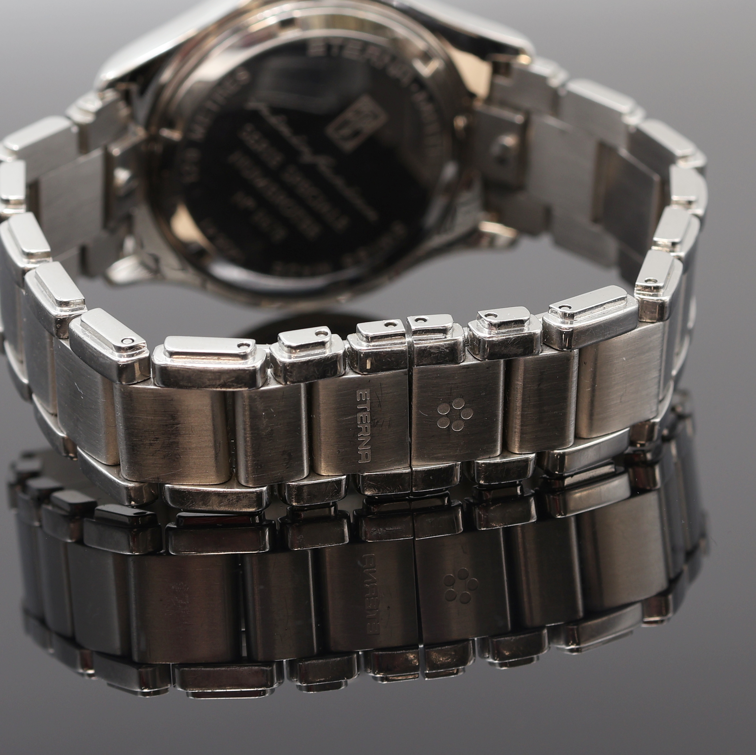 Detail c: ETERNA Pininfarina Armbanduhr Referenz 1406.41, Schweiz um 1995, Automatik, Edelstahlgeh. inkl. orig. Gliederband m. dopp. Faltschl., Boden u. Krone ...