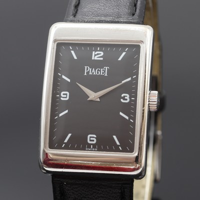 27110887a - PIAGET Armbanduhr in WG 750/000 Referenz 9952, Schweiz um 1995, Handaufzug, Lederband m. ...