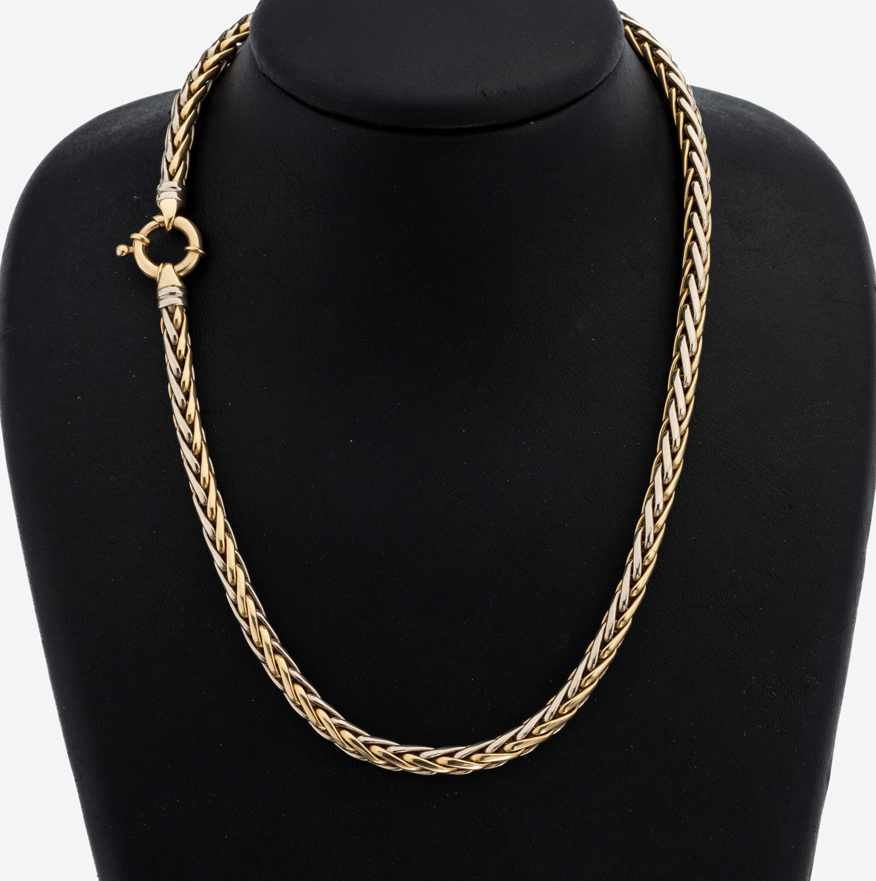 Image 27110904 - 14 kt Gold Collier, GG/WG 585/000, L. ca. 45 cm, gr. Federringschließe, ca. 29.8 g