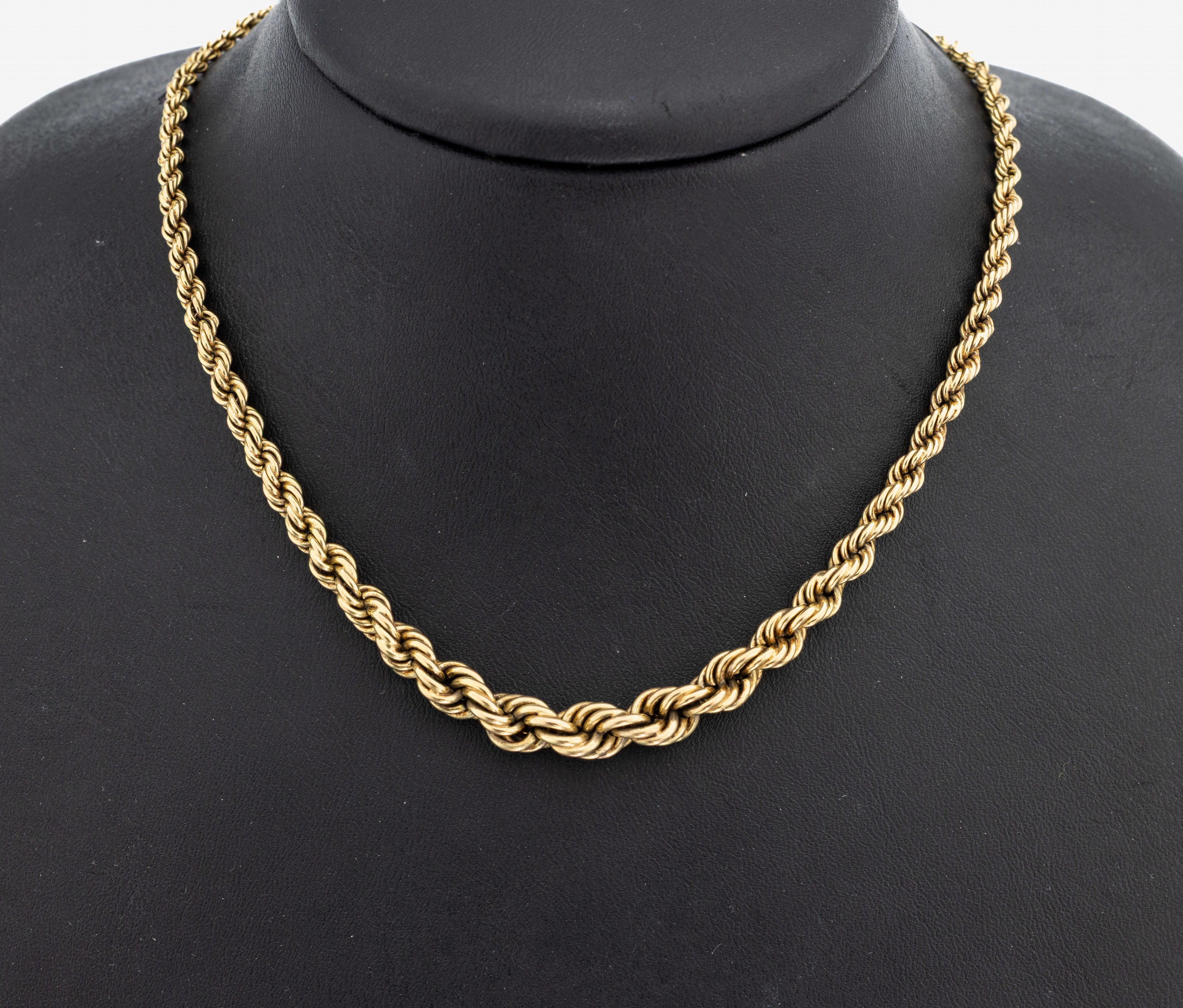 Image 27110907 - 8 kt Gold Collier, GG 333/000, gekordelt imVerlauf, L. ca. 45.5 cm, Federringschließe, ...