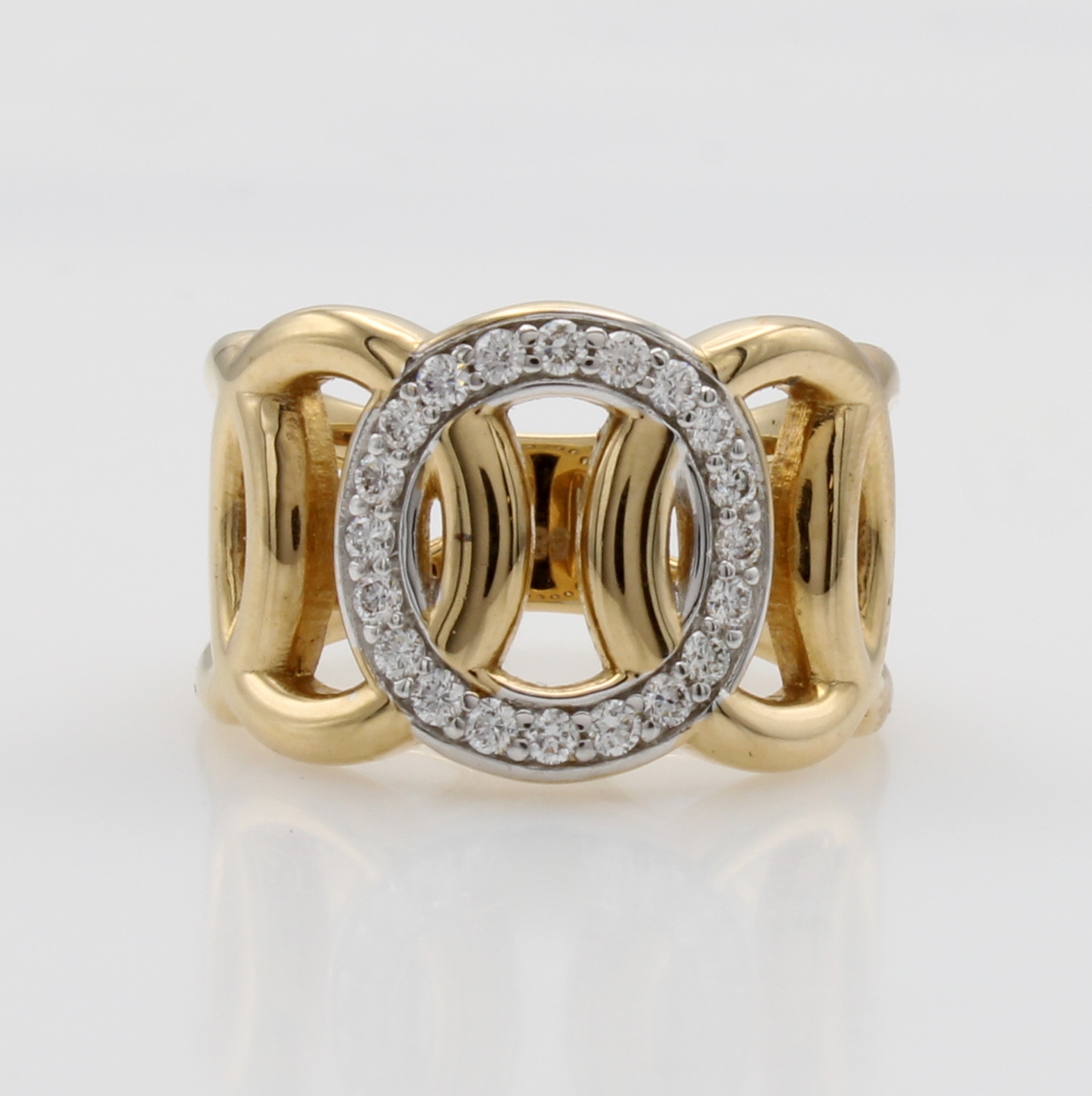 Image 27110923 - Ring mit Brillanten, GG 585/000, z.T. rhod.,Kreis bes. m. Brill. zus. ca. 0.30 ct ...
