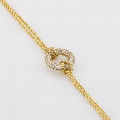 Image 2-reihiges Armband mit Brillanten, GG 585/ 000, rundes Mittelteil rundum bes. m. Brill. ...