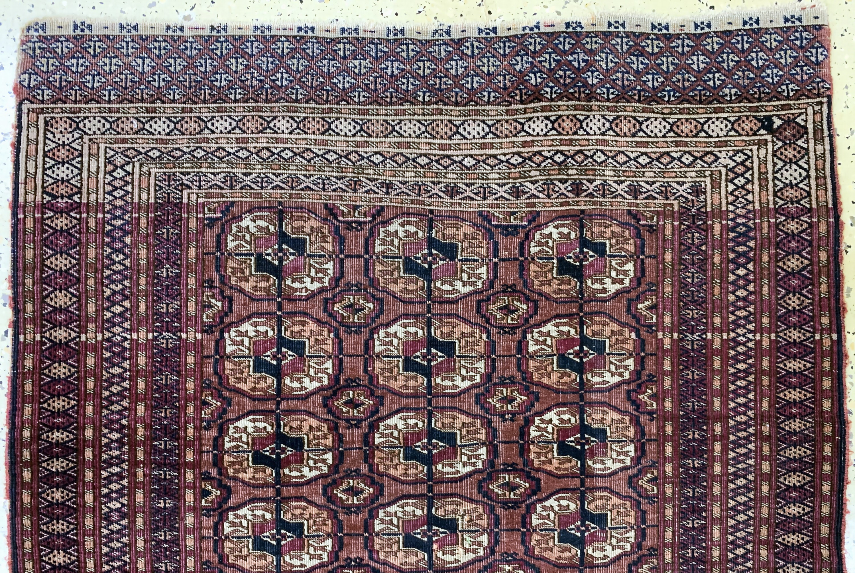 Detail a: Tekke"Herdteppich"antik, Turkmenistan, 19.Jhd, Wolle auf Wolle, ca. 106 x 84 cm, EHZ:3