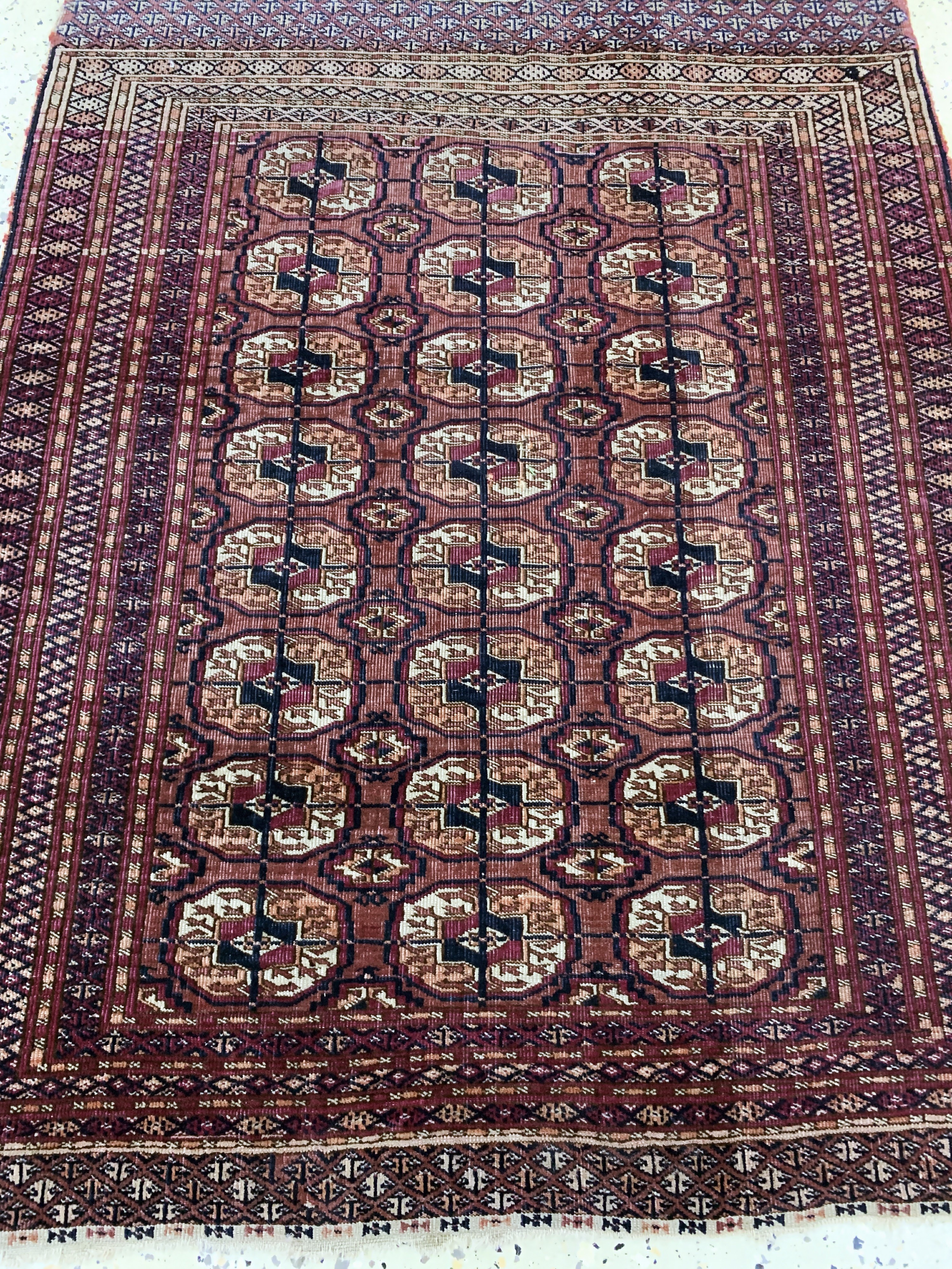 Detail d: Tekke"Herdteppich"antik, Turkmenistan, 19.Jhd, Wolle auf Wolle, ca. 106 x 84 cm, EHZ:3