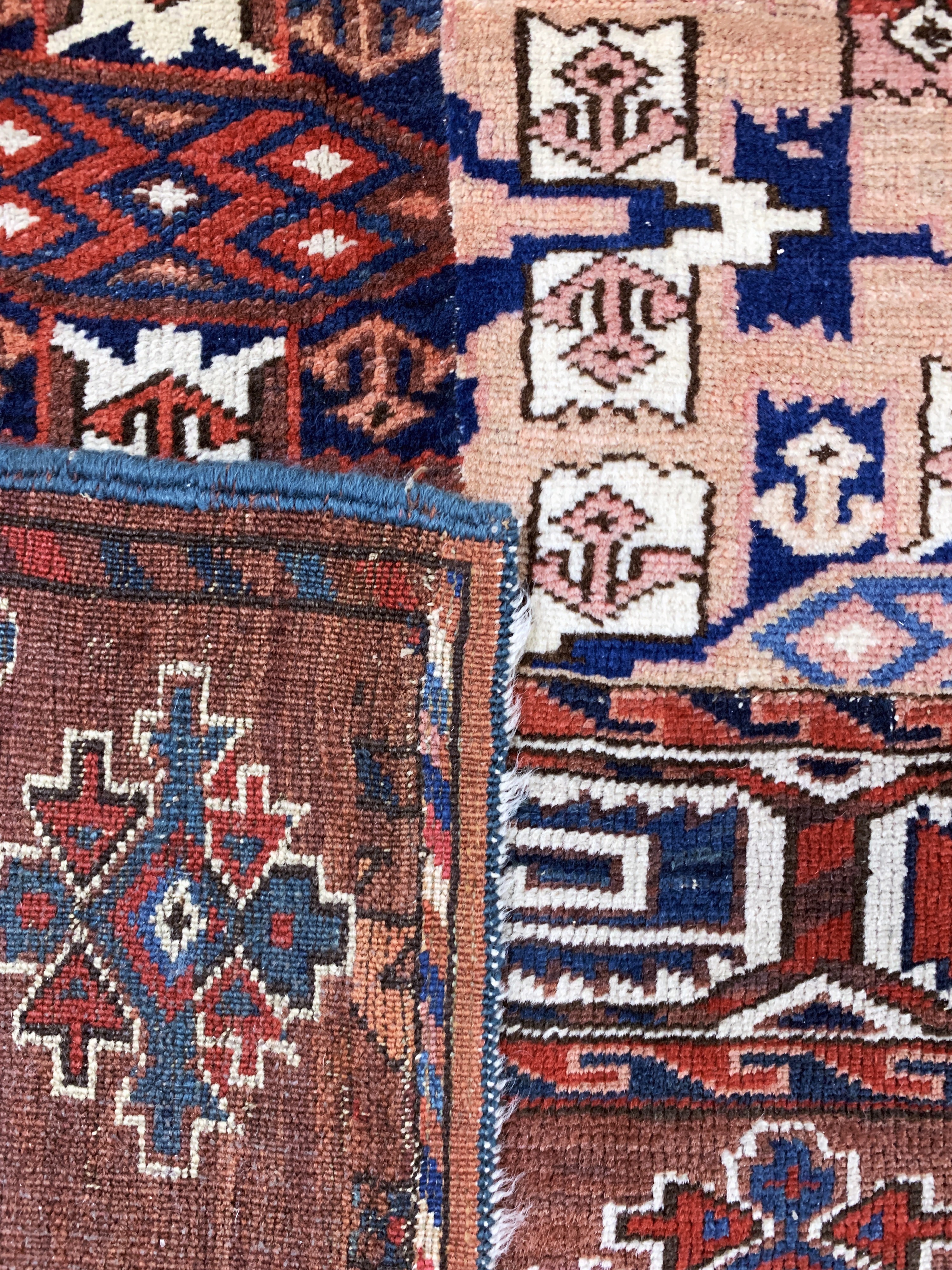 Detail h: Yomud"Hauptteppich"antik, Turkmenistan, 19.Jhd, Wolle auf Wolle, ca. 294 x 172 cm, EHZ: 2-3, restauriert