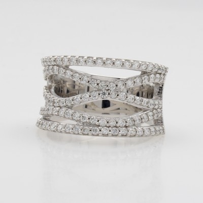 Image Ring mit Brillanten, WG 585/000, gewellter Ringkopf bes. m. Brill. zus. ca. 1.0 ct ...