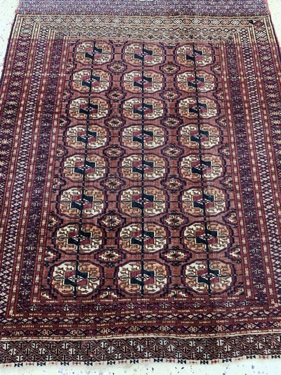 27111037d - Tekke´Herdteppich´antik, Turkmenistan, 19.Jhd, Wolle auf Wolle, ca. 106 x 84 cm, EHZ:3 ...