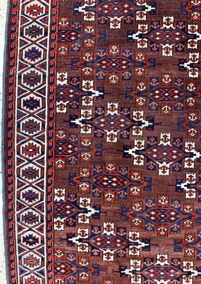 27111040c - Yomud´Hauptteppich´antik, Turkmenistan, 19.Jhd, Wolle auf Wolle, ca. 294 x 172 cm, EHZ: ...