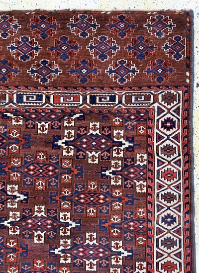 27111040f - Yomud´Hauptteppich´antik, Turkmenistan, 19.Jhd, Wolle auf Wolle, ca. 294 x 172 cm, EHZ: ...