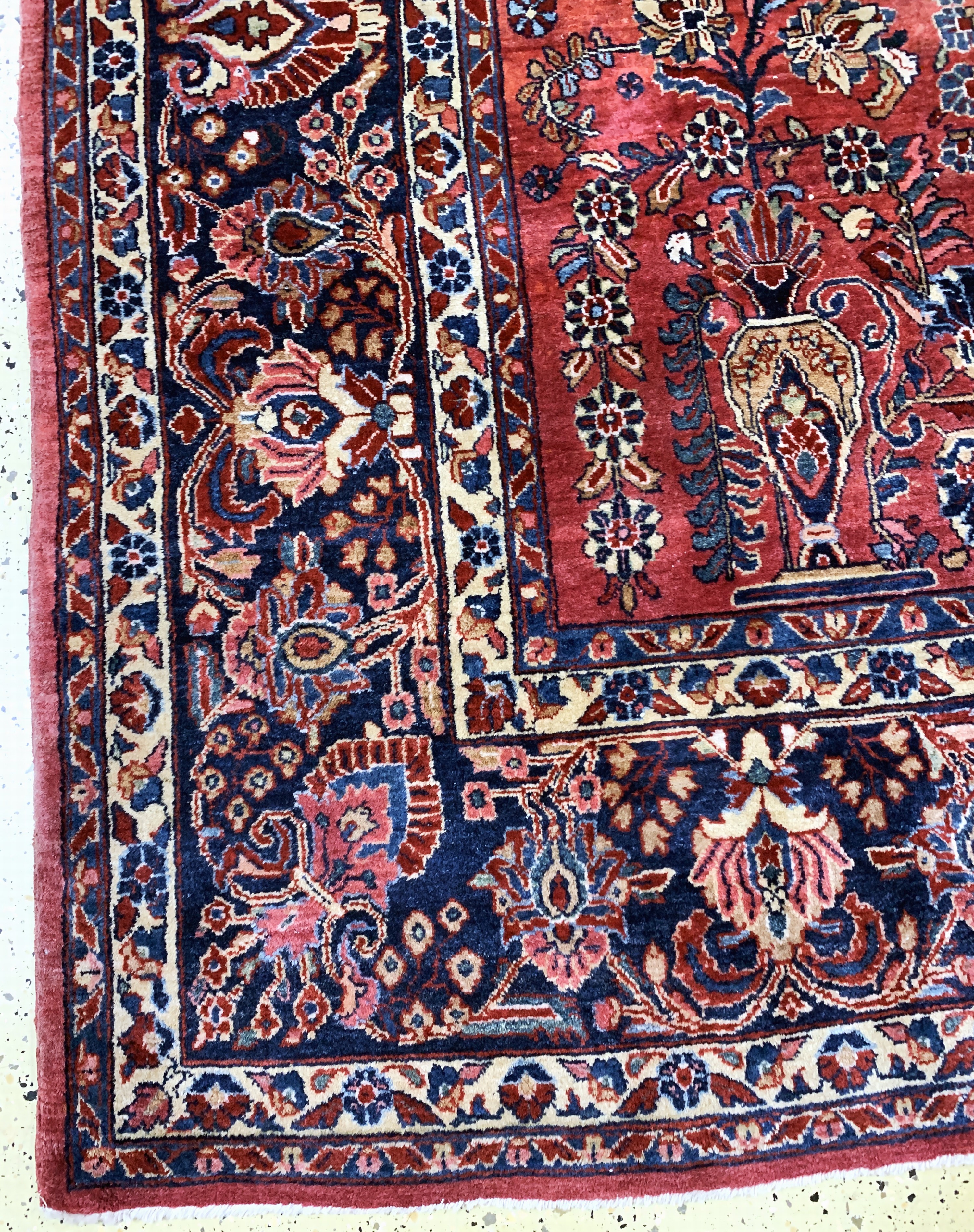 Detail b: US Re-Import Sarogh, Persien, Anfang 20.Jhd., Wolle auf Baumwolle, ca. 355 x 270 cm, EHZ: 2-3, Flecken