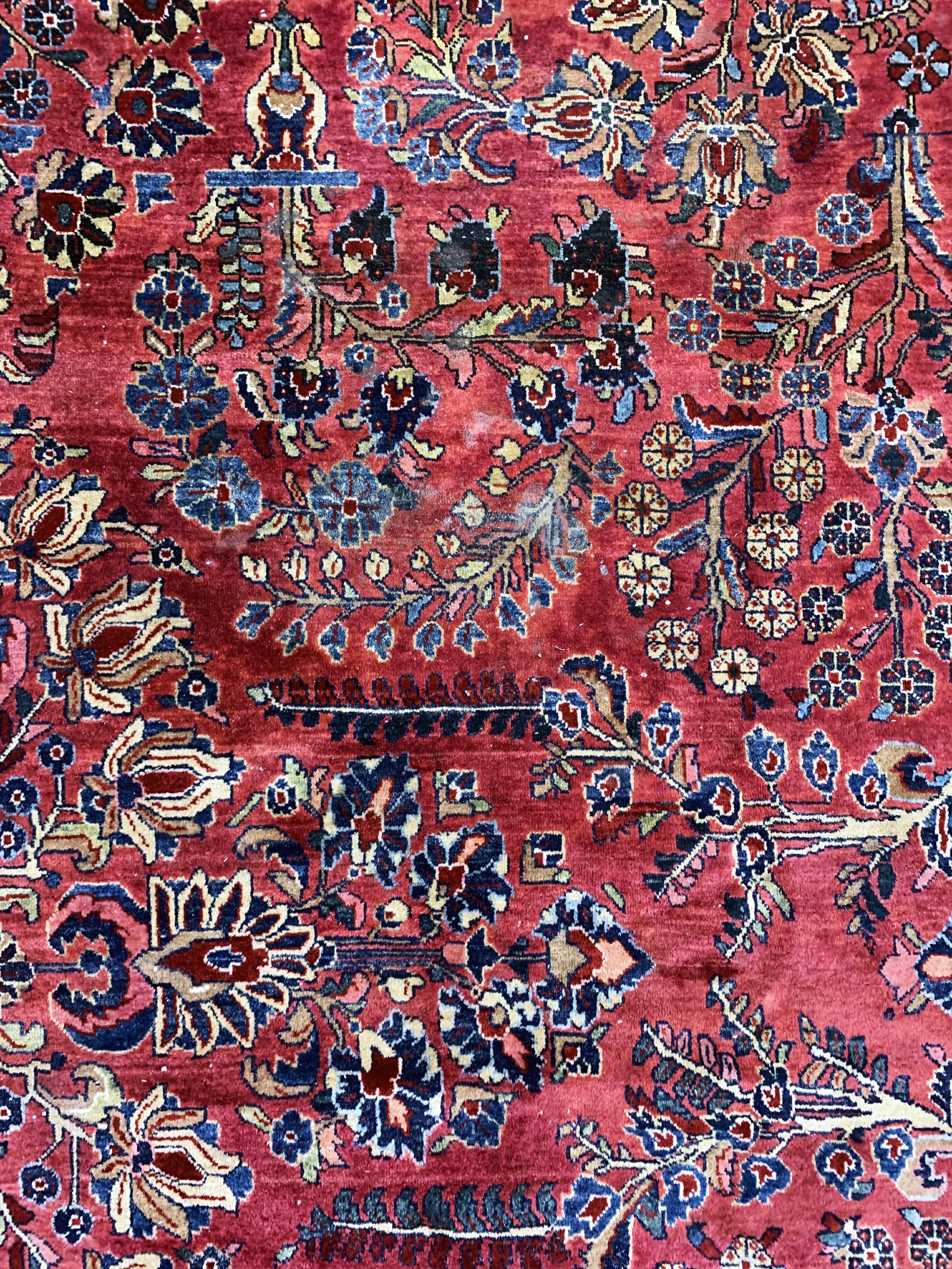 Detail d: US Re-Import Sarogh, Persien, Anfang 20.Jhd., Wolle auf Baumwolle, ca. 355 x 270 cm, EHZ: 2-3, Flecken