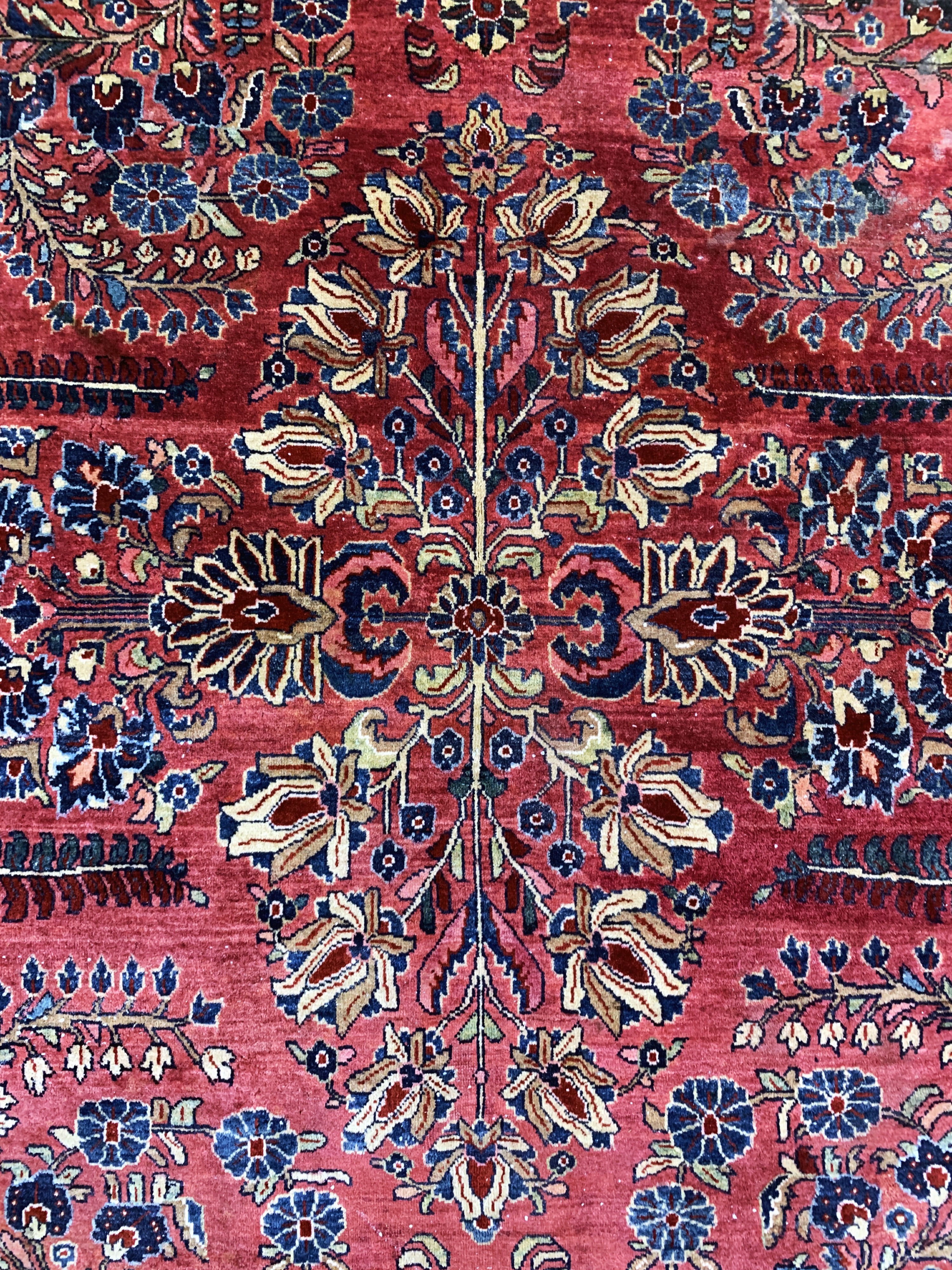 Detail e: US Re-Import Sarogh, Persien, Anfang 20.Jhd., Wolle auf Baumwolle, ca. 355 x 270 cm, EHZ: 2-3, Flecken