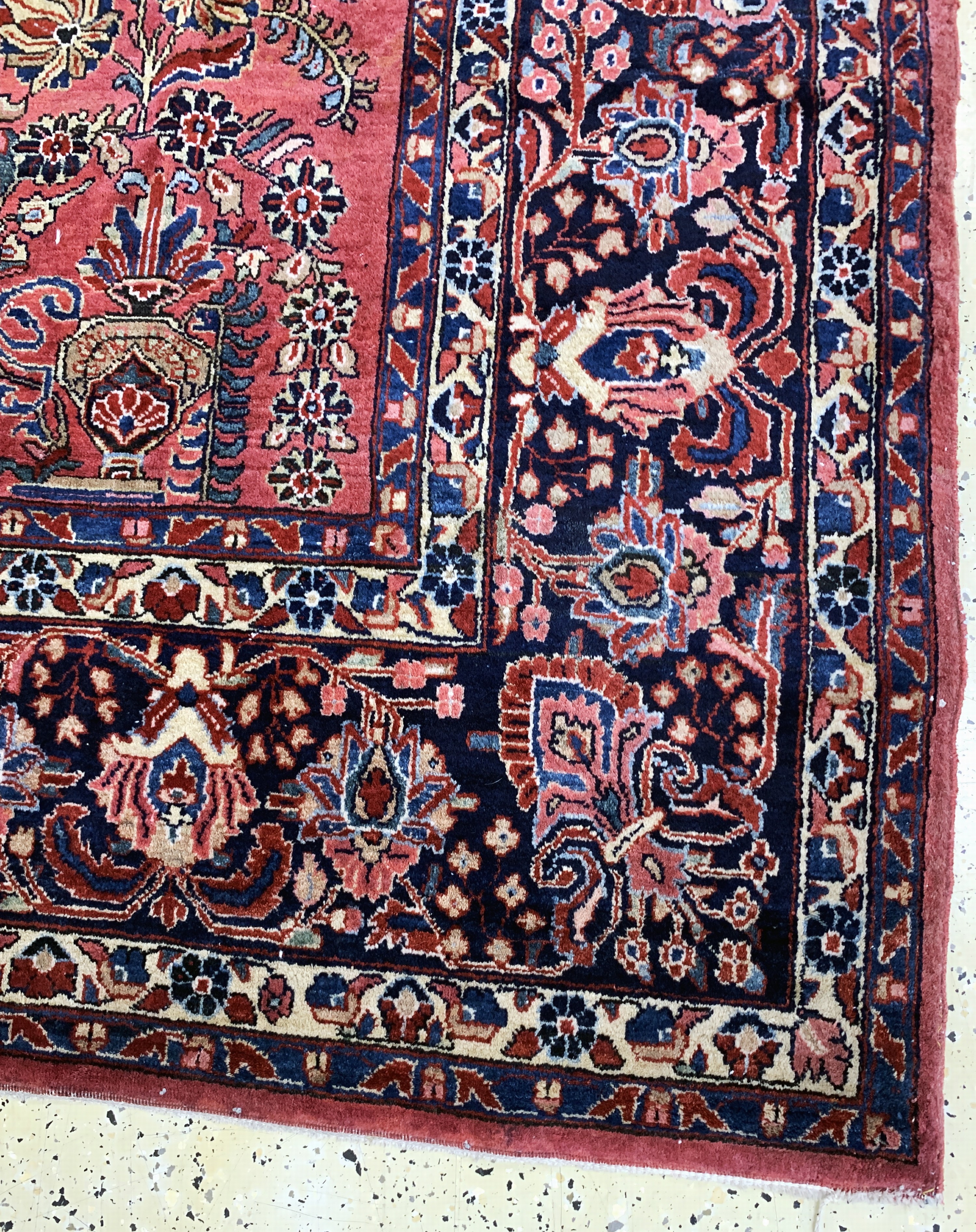 Detail f: US Re-Import Sarogh, Persien, Anfang 20.Jhd., Wolle auf Baumwolle, ca. 355 x 270 cm, EHZ: 2-3, Flecken