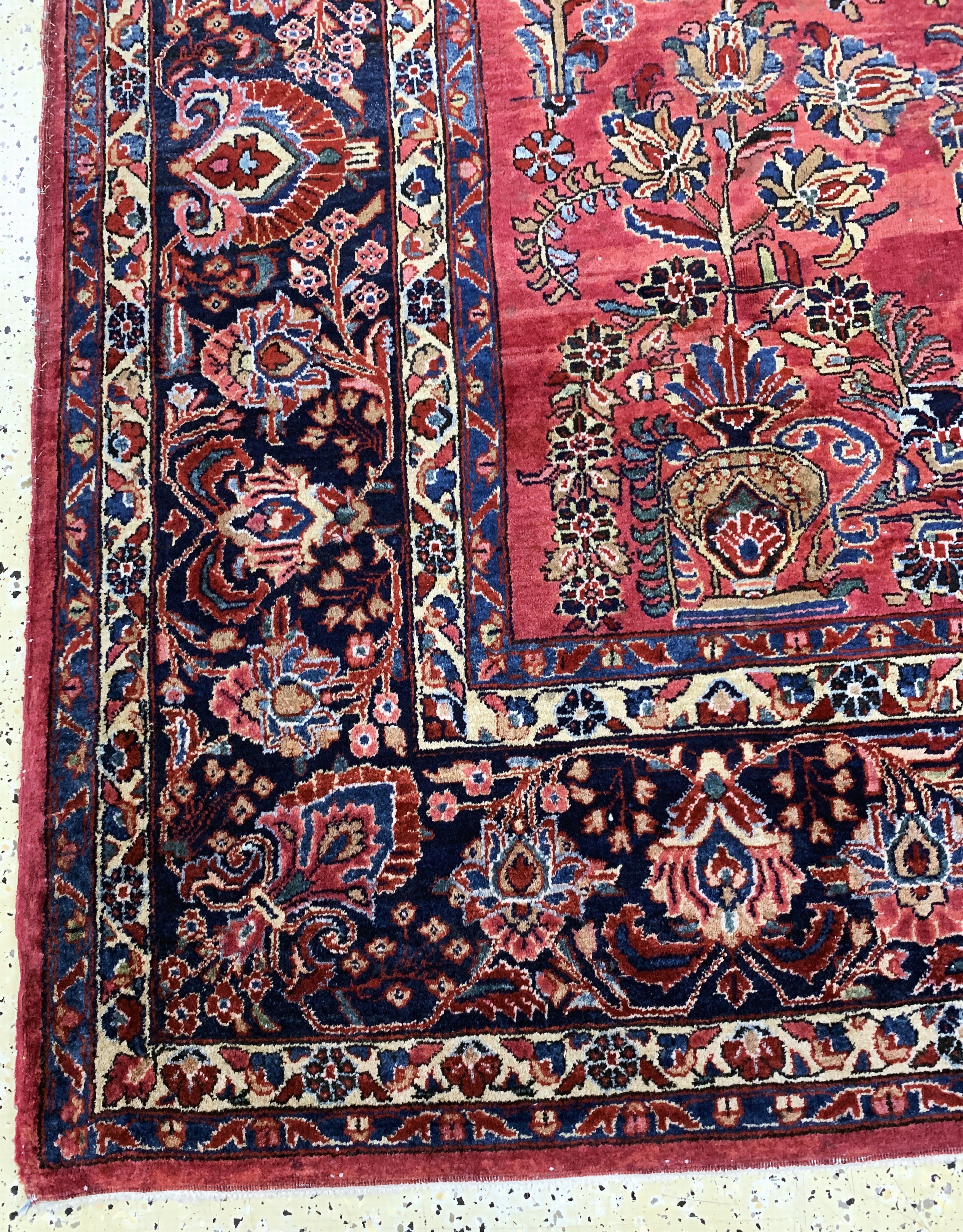 Detail h: US Re-Import Sarogh, Persien, Anfang 20.Jhd., Wolle auf Baumwolle, ca. 355 x 270 cm, EHZ: 2-3, Flecken