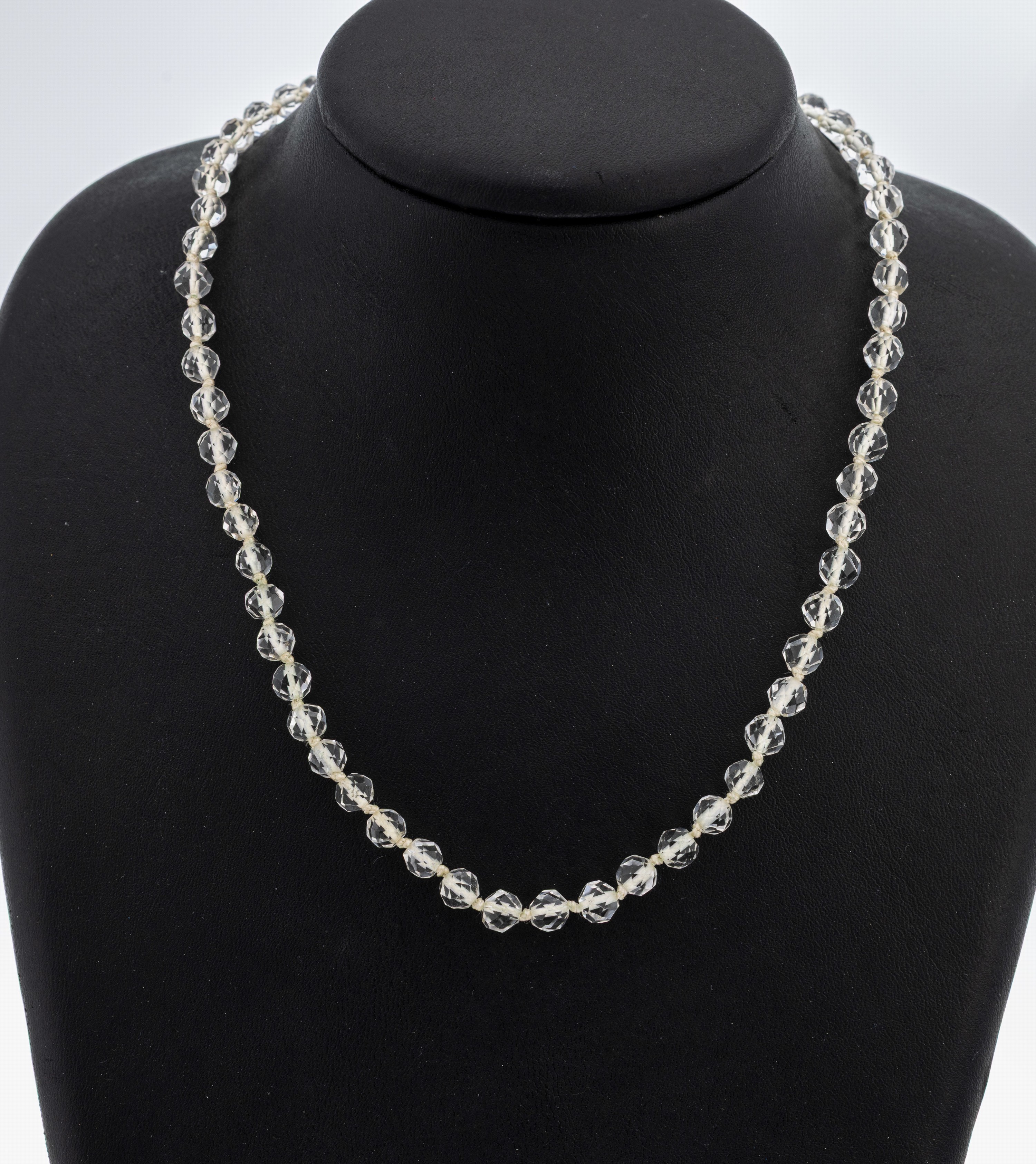 Image 27111421 - Bergkristall-Collier mit 14 kt Gold Schließe, Idar-Oberstein, um 1900, facett. ...