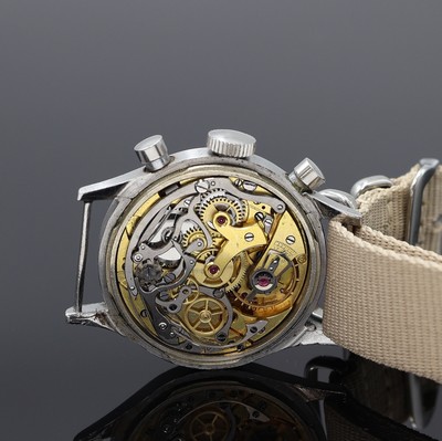 27111830d - MINERVA seltener Kaliber 13-20 Schaltradchronograph in Stahl mit schwarzem original ...