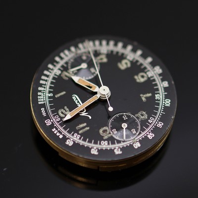 27111830h - MINERVA seltener Kaliber 13-20 Schaltradchronograph in Stahl mit schwarzem original ...