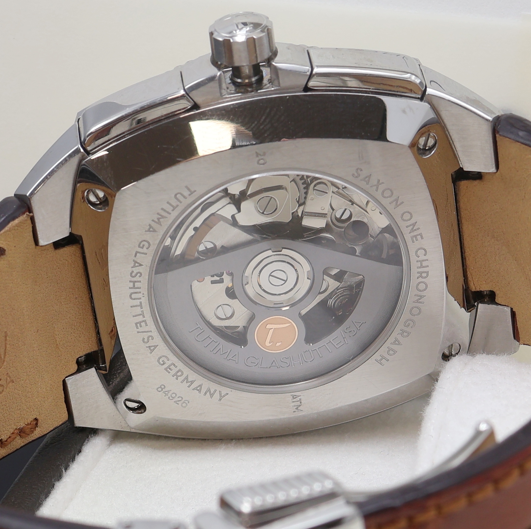 Detail d: TUTIMA Saxon One Herrenchronograph Referenz 6420-04, Deutschland verk. lt. beil. Pap. 12/2014, Automatik, beids. vergl. Edelstahlgeh. inkl. orig. ...