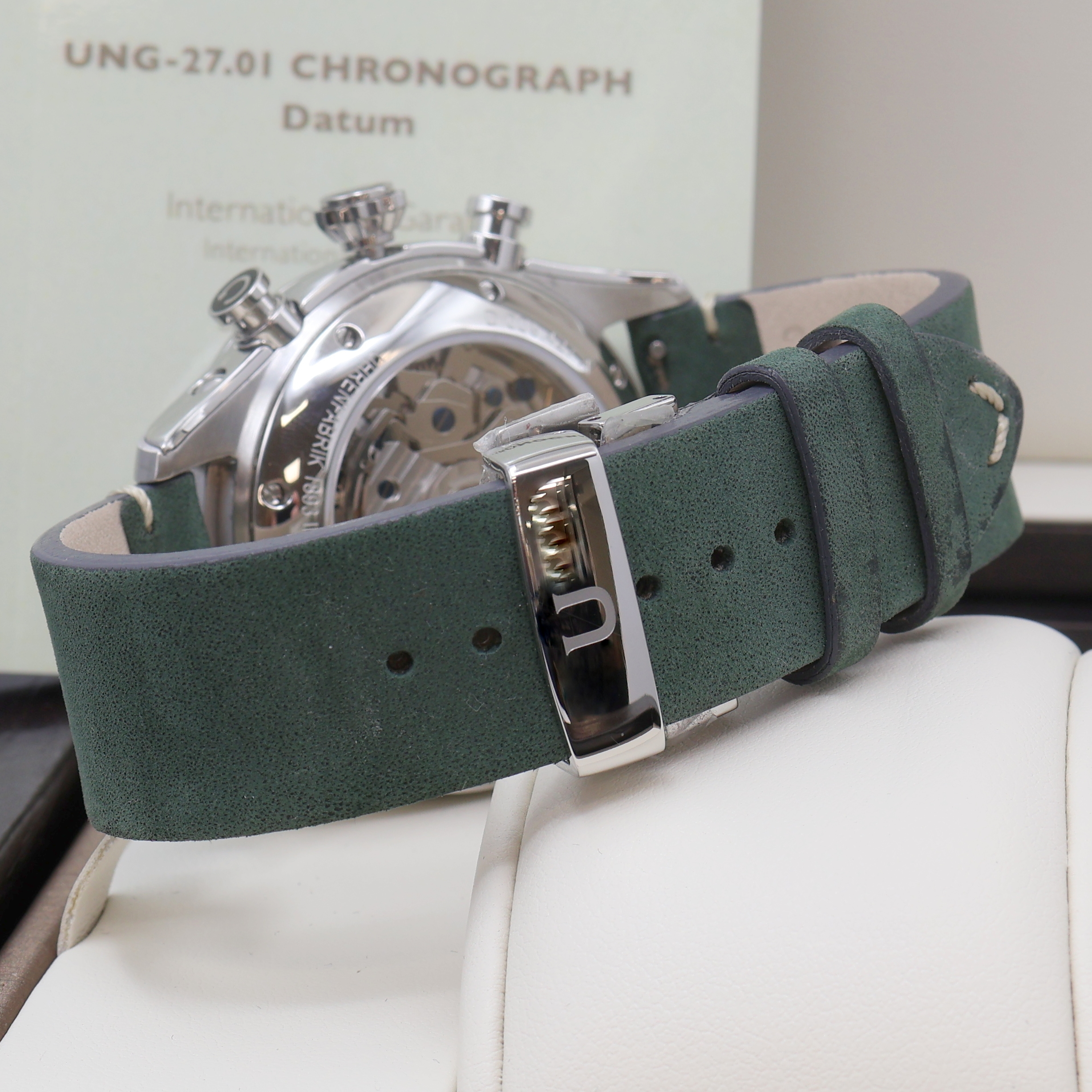 Detail c: UNION GLASHÜTTE Belisar Chronograph Referenz D009.427A, Deutschland um 2022, Automatik, beids. vergl. Geh. in Edelstahl inkl. orig. Lederband m. ...