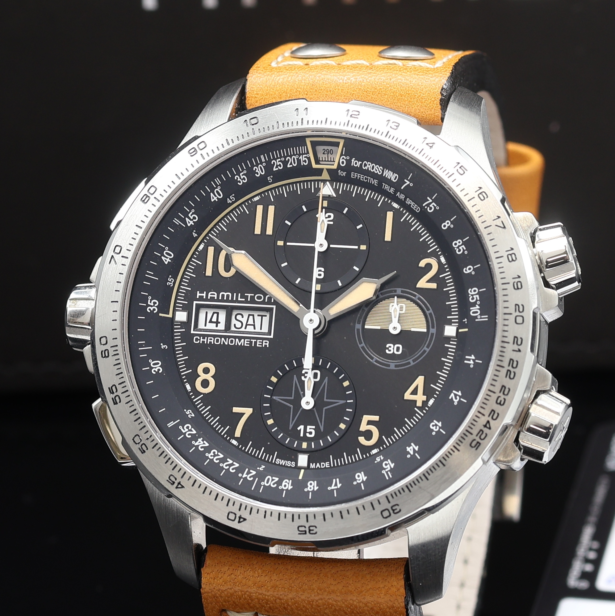 Detail a: HAMILTON Khaki X-Wind auf 1918 Stück limitierte Armbandchronograph Referenz H77796535, Automatik, beids. vergl. Edelstahlgeh. inkl. orig. Lederband ...